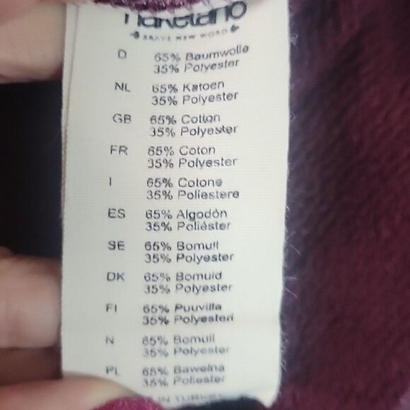 Naketano Mauve Hoodie with Rope Drawstrings, Size S - Picture 7 of 8